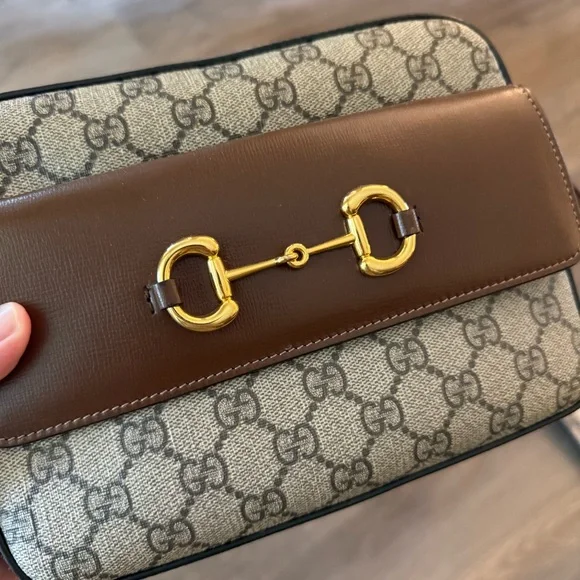 GUCCI 1955 Small Horsebit GG Supreme Crossbody Bag - Picture 6 of 16